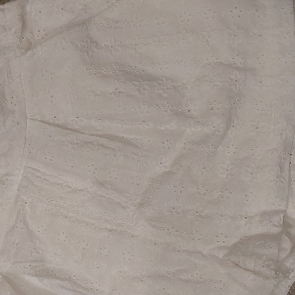 Altar'd State White Cotton Eyelet Pleated Womens Shorts Size L - Picture 2 of 10
